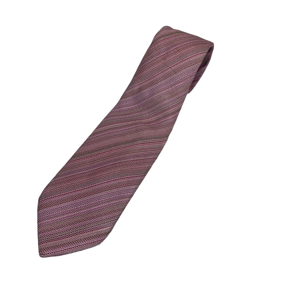 Tommy Bahama Men's Pink Multicolor Striped 100% Silk 62" Necktie Made in Italy